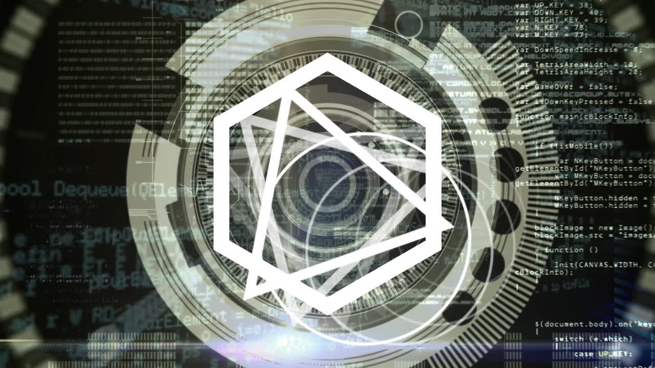 Animation of scope scanning over geometric figures and data processing