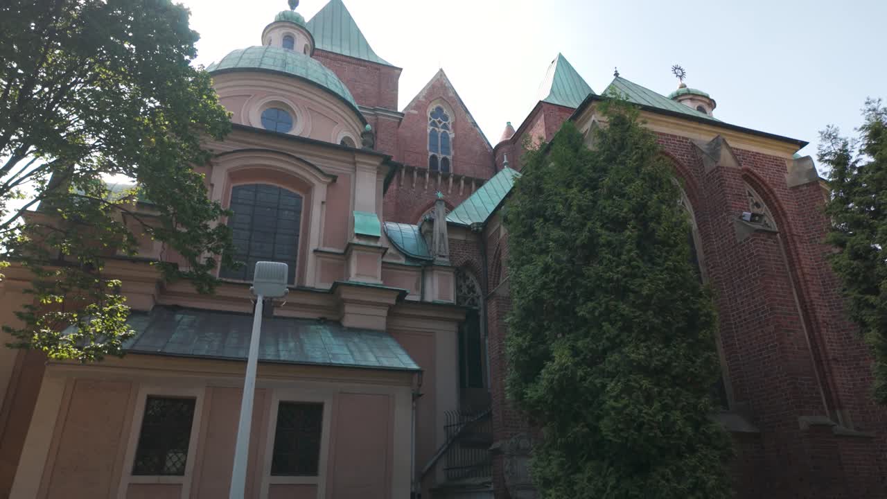 Exterior of the Cathedral of St. John the Baptist, Wroclaw, Poland, capturing gothic architecture and historical details