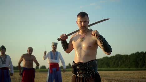 warrior's fearsome gaze. ukrainian cossack looks far 10