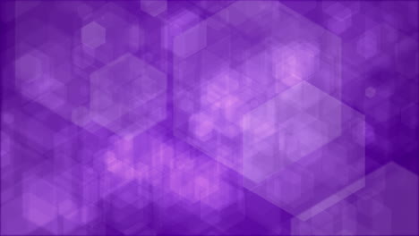 purple blurred abstract background with hexagon bokeh. fast movement of geometric shapes. looped animation.