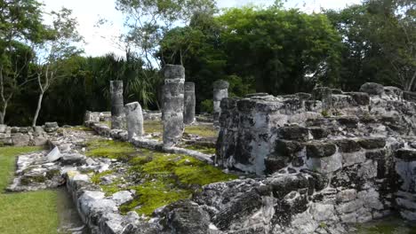 the columns at san gervasio, mayan archeological site, cozumel, mexico