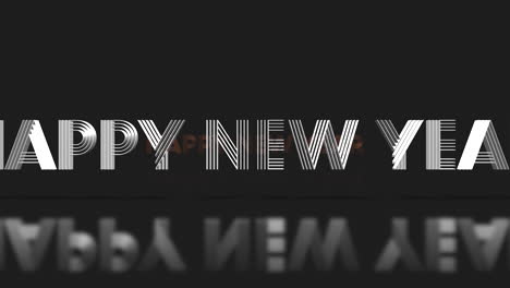 rolling happy new year text on black gradient