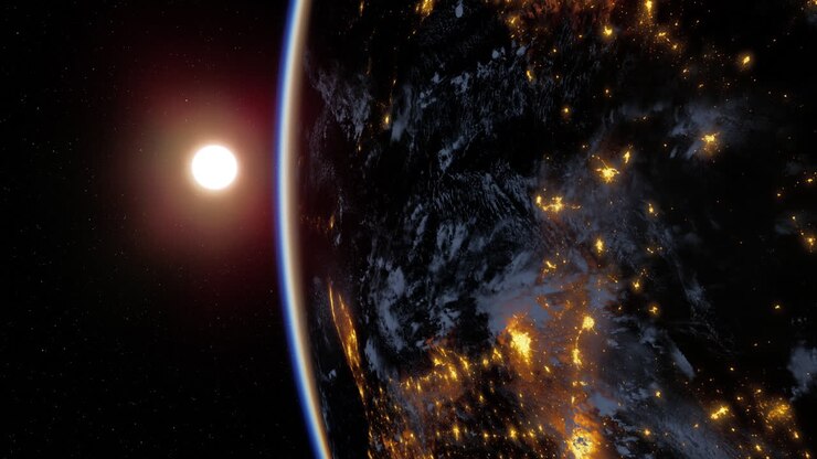 Earth from space night view