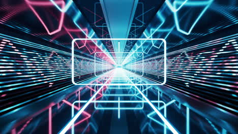 túnel oscuro con luz brillante iluminado, renderización en 3d.