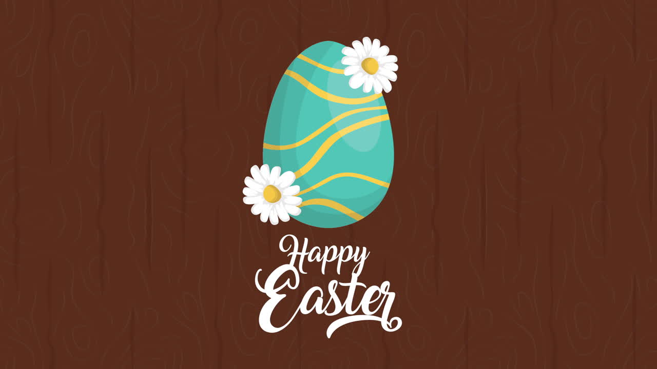 felicità pasqua carta animata con lettere e uova dipinte