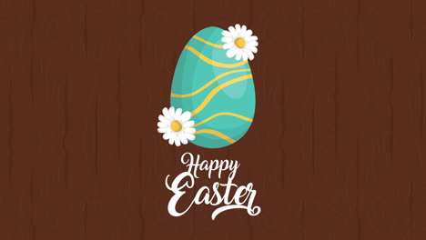 happy easter animated card with lettering and egg painted