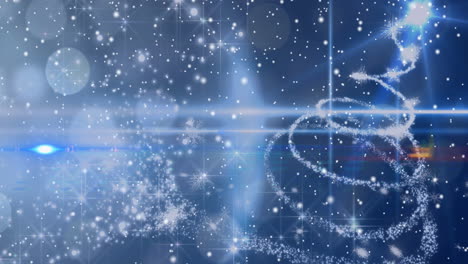 animación de la nieve cayendo sobre el paisaje de invierno
