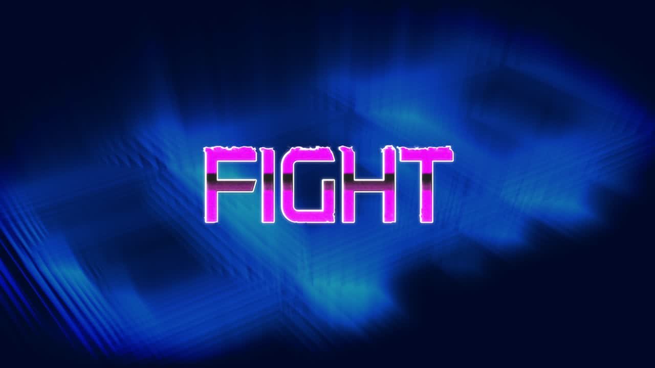 Digital animation of you win text over blue digital waves against green background
