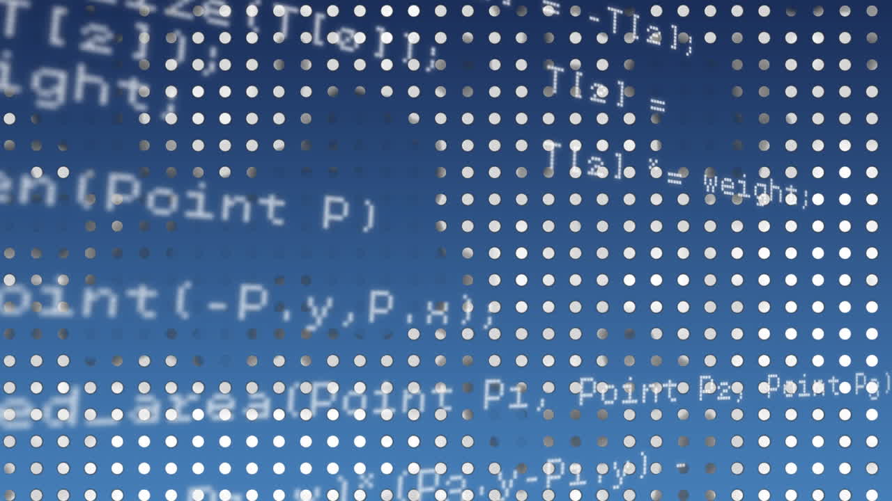 Program codes running on the screen