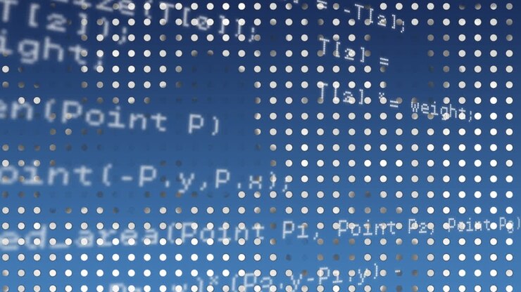 Codici di programma in esecuzione sullo schermo
