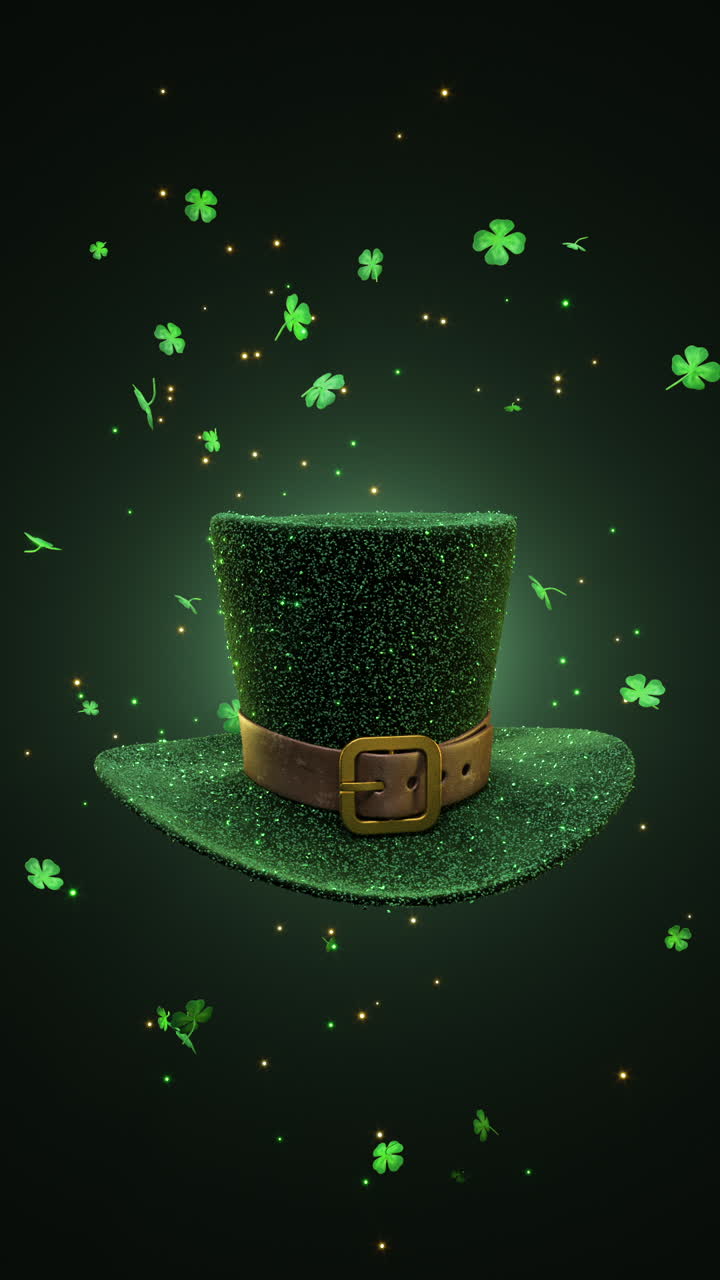un sombrero verde de bucle festivo y colorido adornado con tréboles para la celebración del día de san patricio