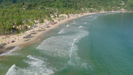 Aerial-view-of-the-sunny-Maracas-Beach-in-Trinidad