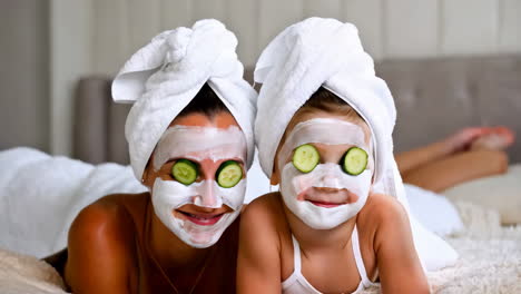 mother and daughter enjoying a relaxing facial