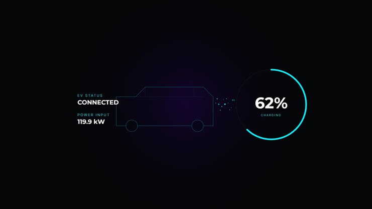 Electric Vehicle Charging Interface Displaying Progress