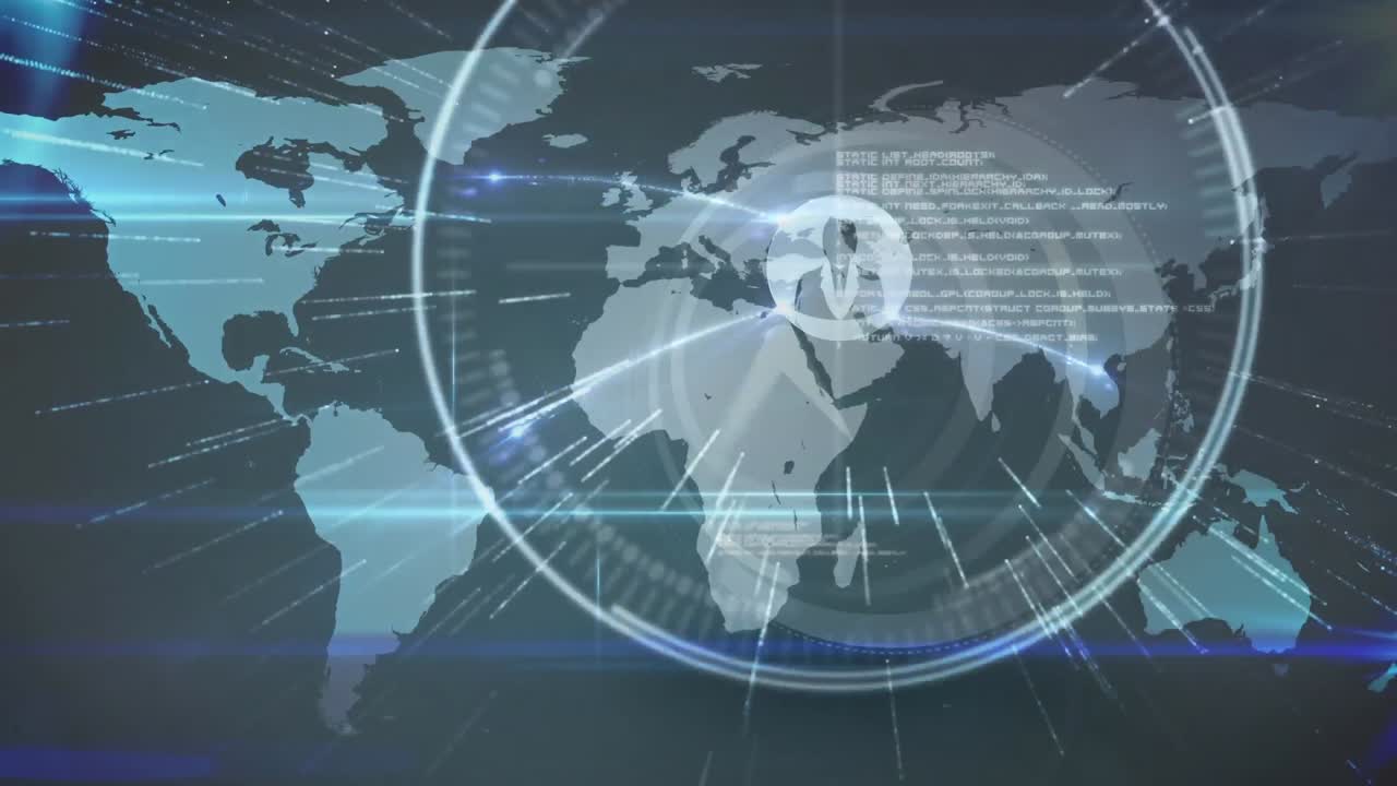 데이터 처리, 연결 네트워크 및 시계 이상 세계가 빠르게 움직이는 애니메이션