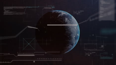 animación del procesamiento de datos en pantalla en todo el mundo