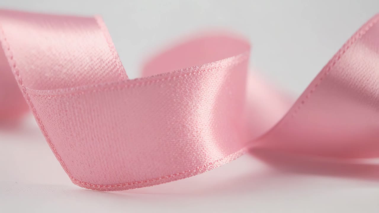 Pink satin ribbon curl