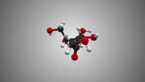 fructose molecule illustration in 360 degree (loop)