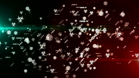 covid-19 virus global epidemic symbol vortex loop and seamless background