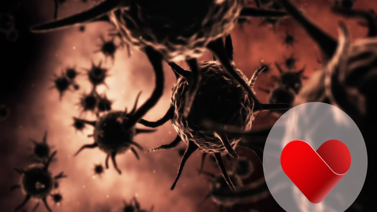 Animation of play red hearts falling on white background
