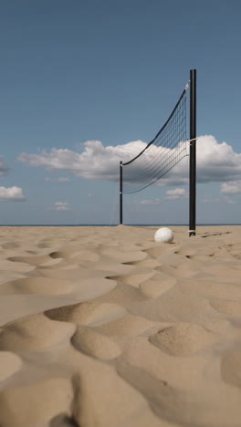 beach volleyball court under a blue sky