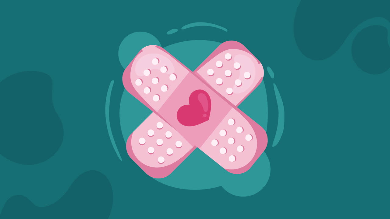 cure bandages crossed medical animation