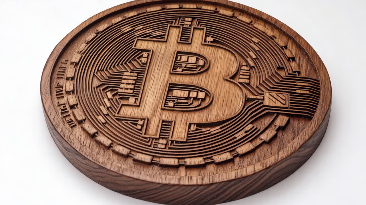 Bitcoin Carved in Wood