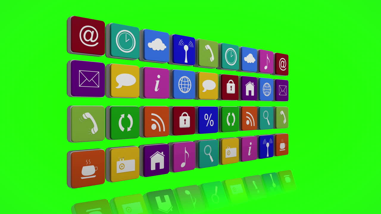 pared de los azulejos de los iconos de las aplicaciones