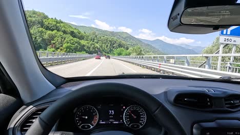 driving through scenic piedmont, italy