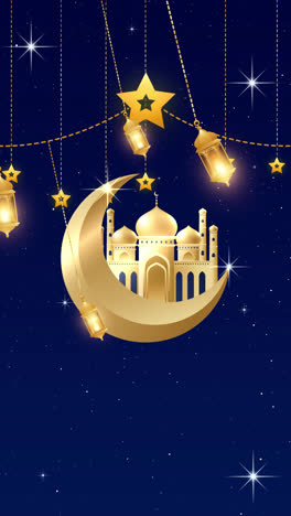 ramadan celebration image with mosque and moon