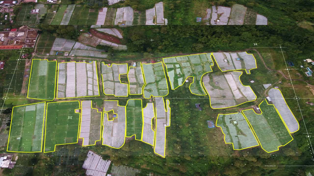 작물 성장 분석을 보여주는 농업 기술. 모션 그래픽