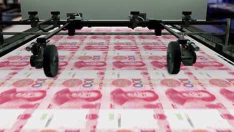 chinese currency - 100 chinese yuan - printing money - loopable - 4k - china