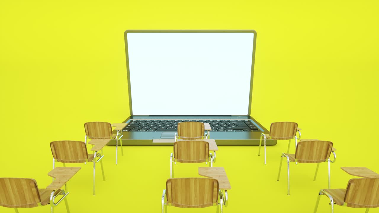 E-learning, online education at home. Concept of webinar, business online training, education on computer or e-learning concept