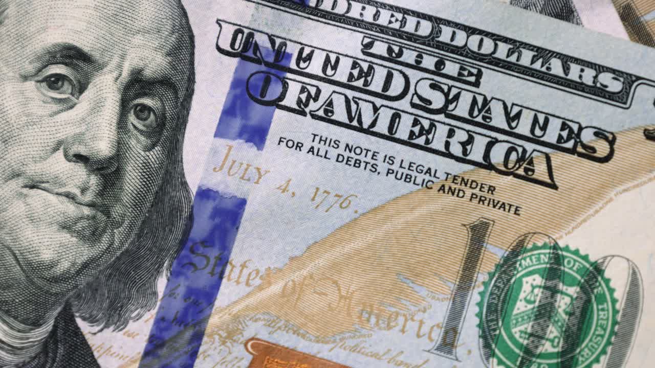 미국 달러 (usd), 지폐, 종이 돈, 지폐, 100 달러, 환율, 통화.