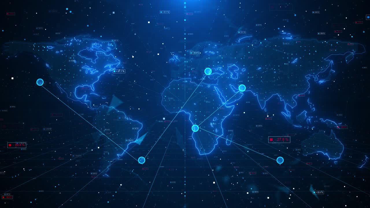 World connections light futuristic earth globe business technology digital data flow global earth