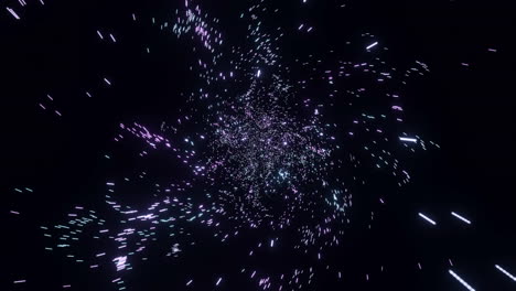 abstract glowing particle tunnel