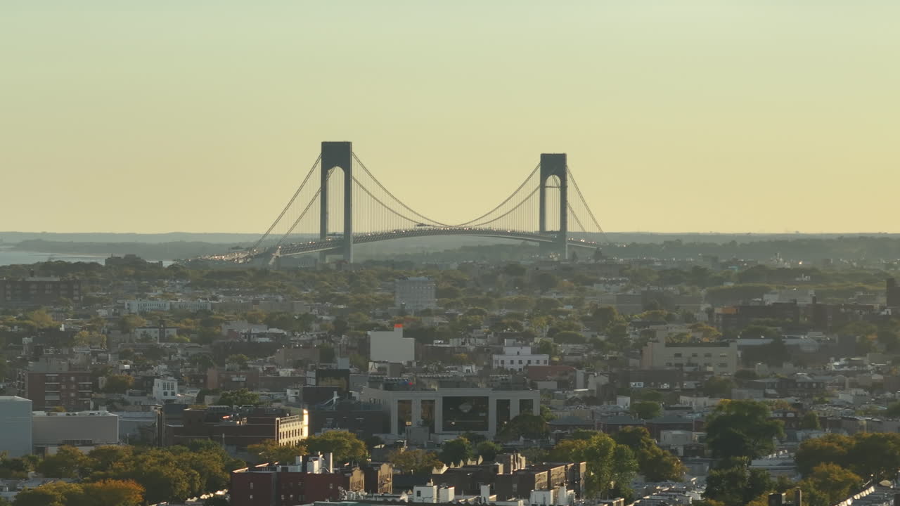 Verrazano-Narrows Bridge and New York City Skyline