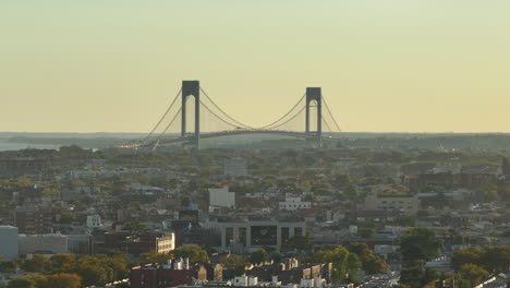 verrazano-narrows bridge and new york city skyline