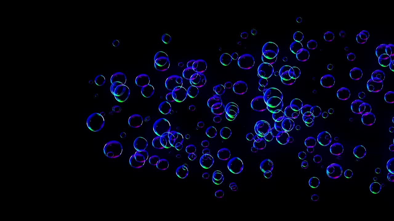 Rainbow bubbles on a dark background