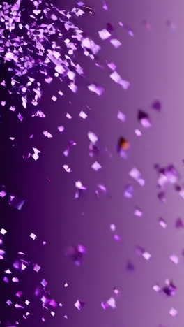 purple confetti and light explosion on gradient background