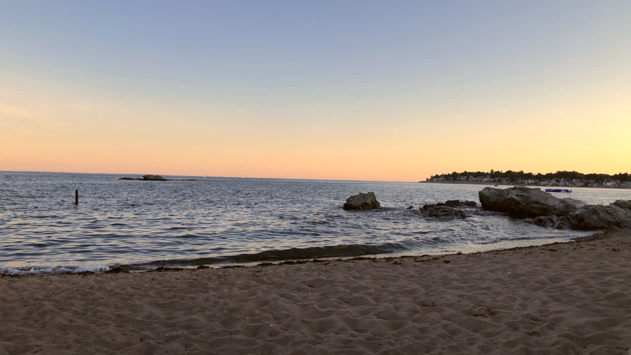 Time lapse of a beach in a New England town