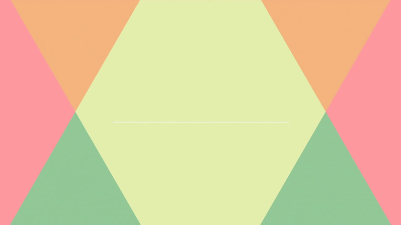 다채로운 파스텔 삼각형의 애니메이션으로 표면을 나누고 있습니다.