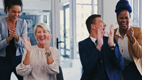 team celebrating success