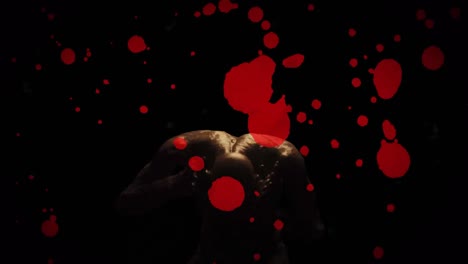 animation of zombie with blood marks on black background