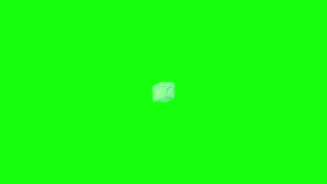 an ice cube shatters into fragments, transitioning through black, white, and green backgrounds in a dynamic 15-second animation