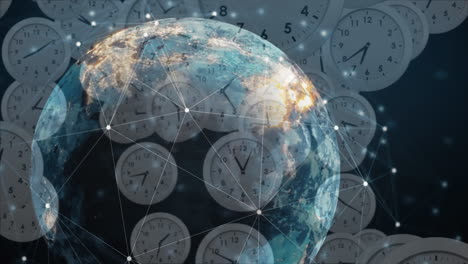 animación de la red de conexiones a través de relojes