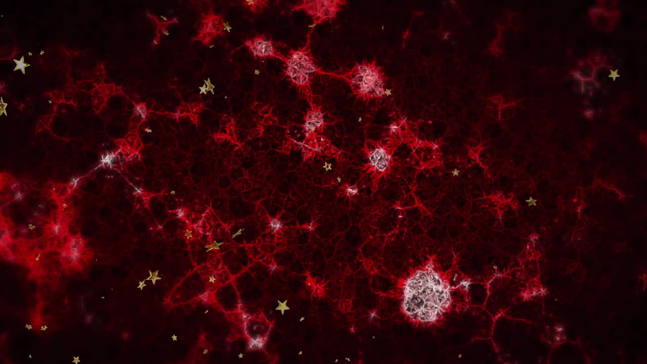 animación de moléculas que se mueven sobre un fondo negro.