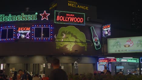 indian bollywood bars in kuala lumpur during night in malaysia.