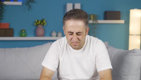 the emotional man gets sad.