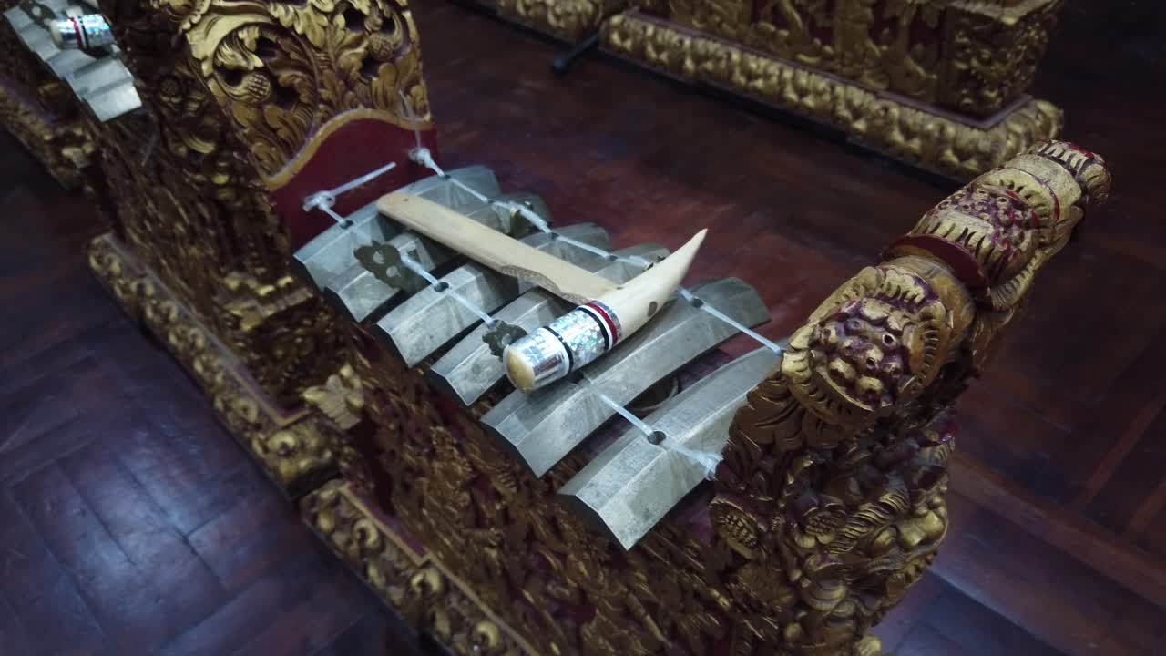 Kantil, Percussion Instrument of Gamelan Music Orchestra in Bali Indonesia, Gong Kebyar Ensemble, Closeup View